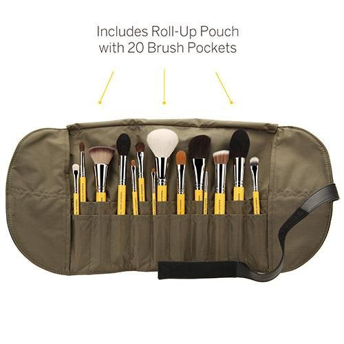STUDIO THE COLLECTION 14PC. BRUSH SET WITH ROLL-UP POUCH